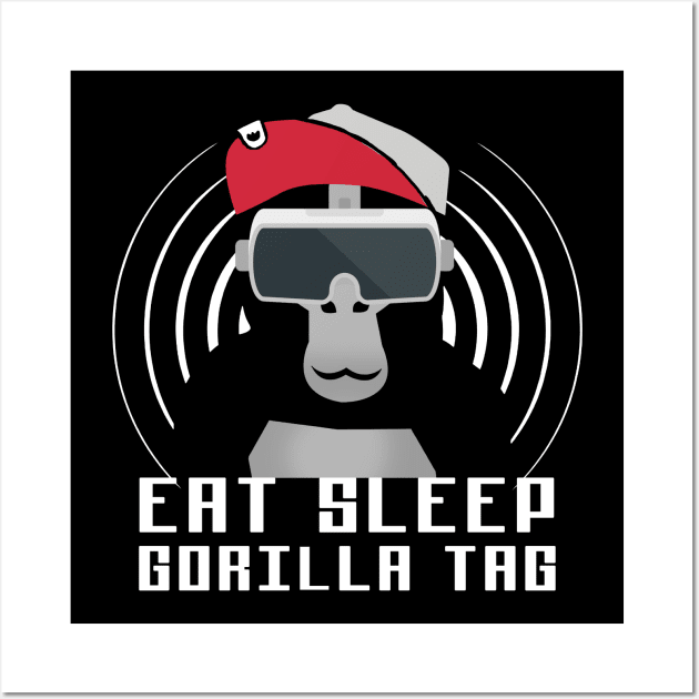 Gorilla Tag VR Gamer Shirt for Kids, Teen Eat Sleep Gorilla Wall Art by Jason Smith